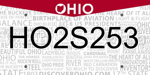 HO2S253 Ohio License Plate