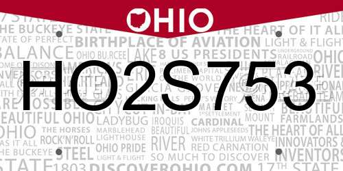 HO2S753 Ohio License Plate