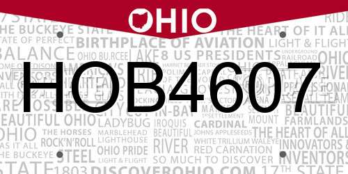 HOB4607 Ohio License Plate