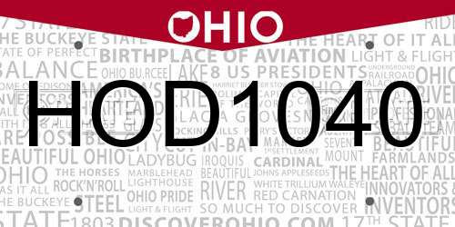 HOD1040 Ohio License Plate