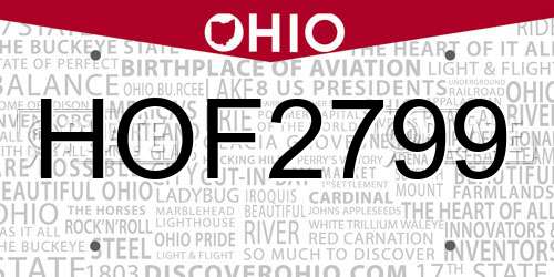 HOF2799 Ohio License Plate