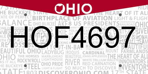 HOF4697 Ohio License Plate