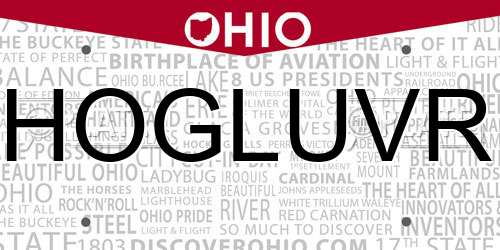 HOGLUVR Ohio License Plate