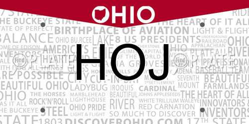 HOJ Ohio License Plate