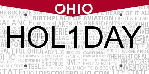 HOL1DAY Ohio License Plate