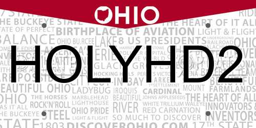 HOLYHD2 Ohio License Plate