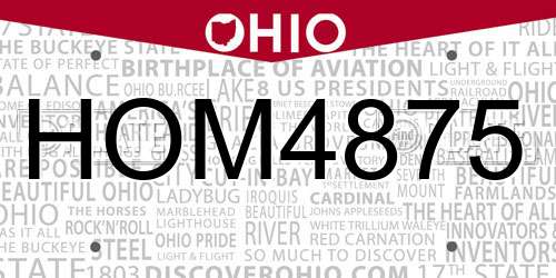 HOM4875 Ohio License Plate