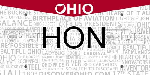 HON Ohio License Plate
