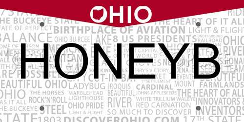 HONEYB Ohio License Plate