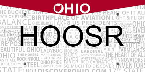 HOOSR Ohio License Plate