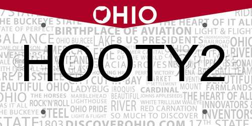 HOOTY2 Ohio License Plate
