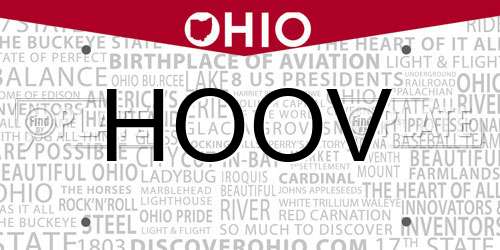 HOOV Ohio License Plate