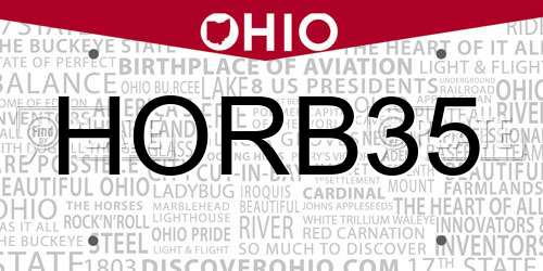 HORB35 Ohio License Plate