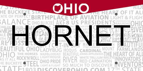 HORNET Ohio License Plate