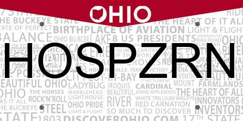 HOSPZRN Ohio License Plate