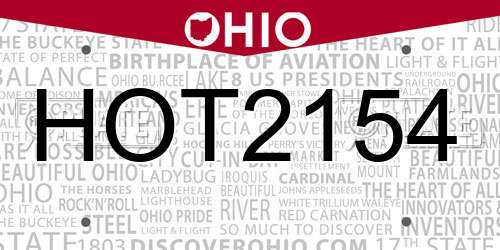 HOT2154 Ohio License Plate