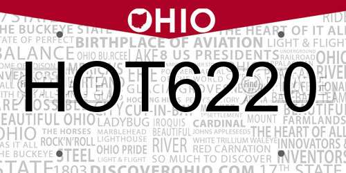 HOT6220 Ohio License Plate