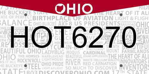 HOT6270 Ohio License Plate