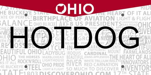 HOTDOG Ohio License Plate