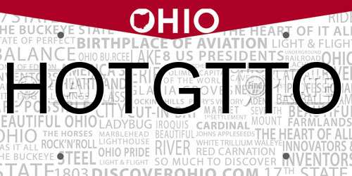 HOTGTTO Ohio License Plate