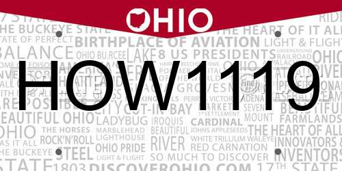 HOW1119 Ohio License Plate