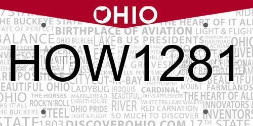 HOW1281 Ohio License Plate