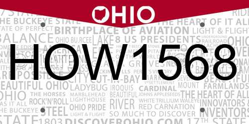 HOW1568 Ohio License Plate