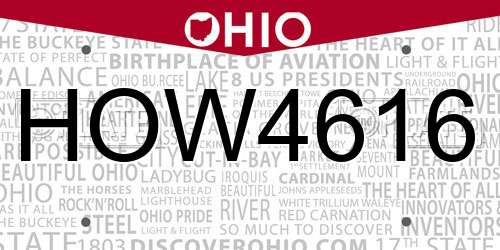 HOW4616 Ohio License Plate