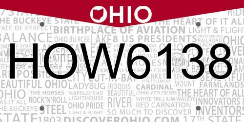 HOW6138 Ohio License Plate