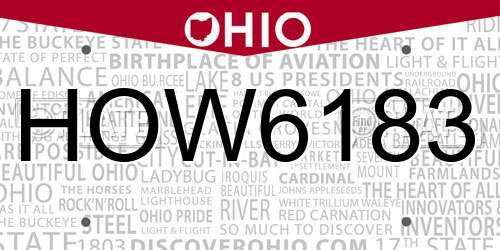 HOW6183 Ohio License Plate