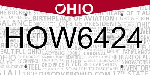 HOW6424 Ohio License Plate