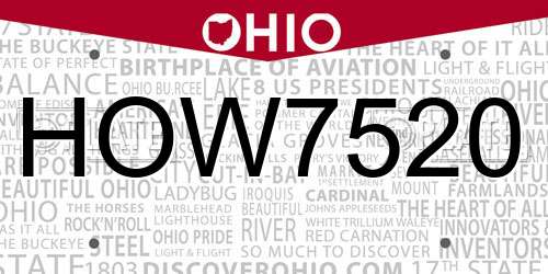 HOW7520 Ohio License Plate