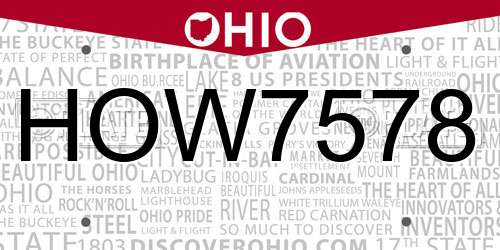HOW7578 Ohio License Plate