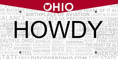 HOWDY Ohio License Plate