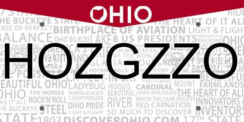 HOZGZZO Ohio License Plate