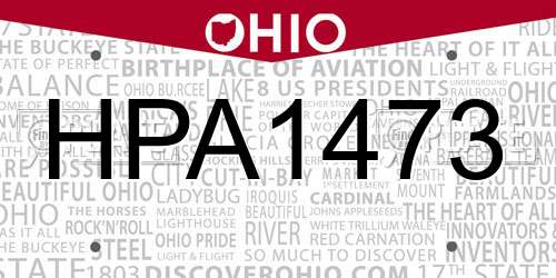 HPA1473 Ohio License Plate