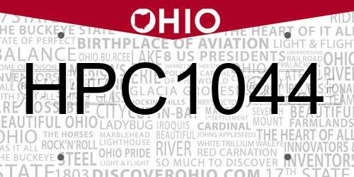 HPC1044 Ohio License Plate