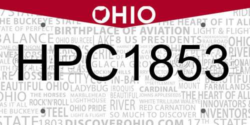HPC1853 Ohio License Plate