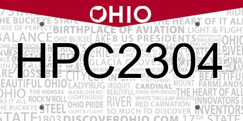 HPC2304 Ohio License Plate