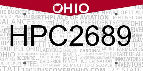 HPC2689 Ohio License Plate