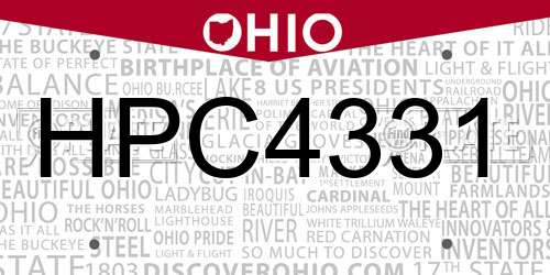 HPC4331 Ohio License Plate
