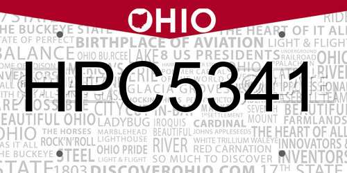 HPC5341 Ohio License Plate