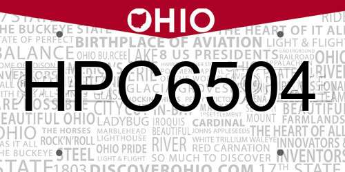 HPC6504 Ohio License Plate
