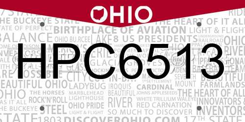 HPC6513 Ohio License Plate