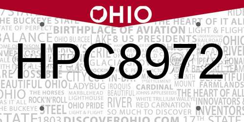 HPC8972 Ohio License Plate