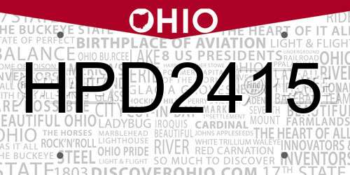 HPD2415 Ohio License Plate