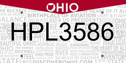 HPL3586 Ohio License Plate