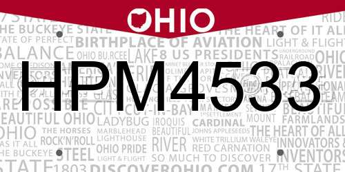 HPM4533 Ohio License Plate