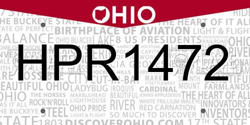 HPR1472 Ohio License Plate