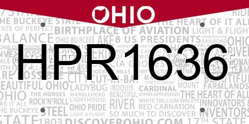 HPR1636 Ohio License Plate